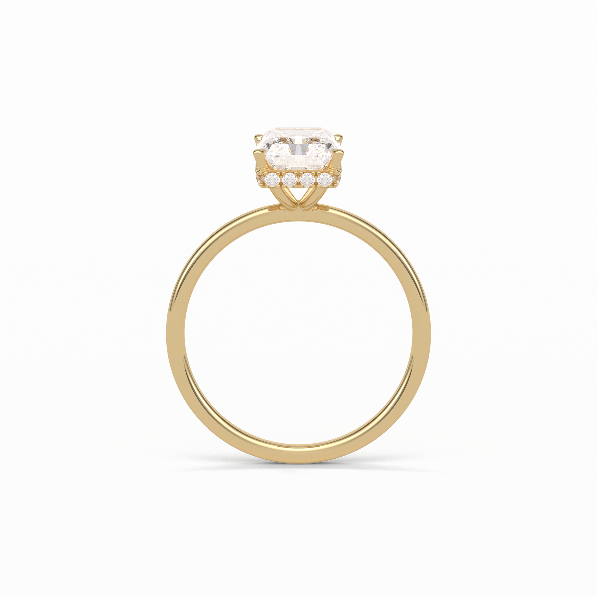 Radiant Hidden Halo Lab Grown Diamond Engagement Ring