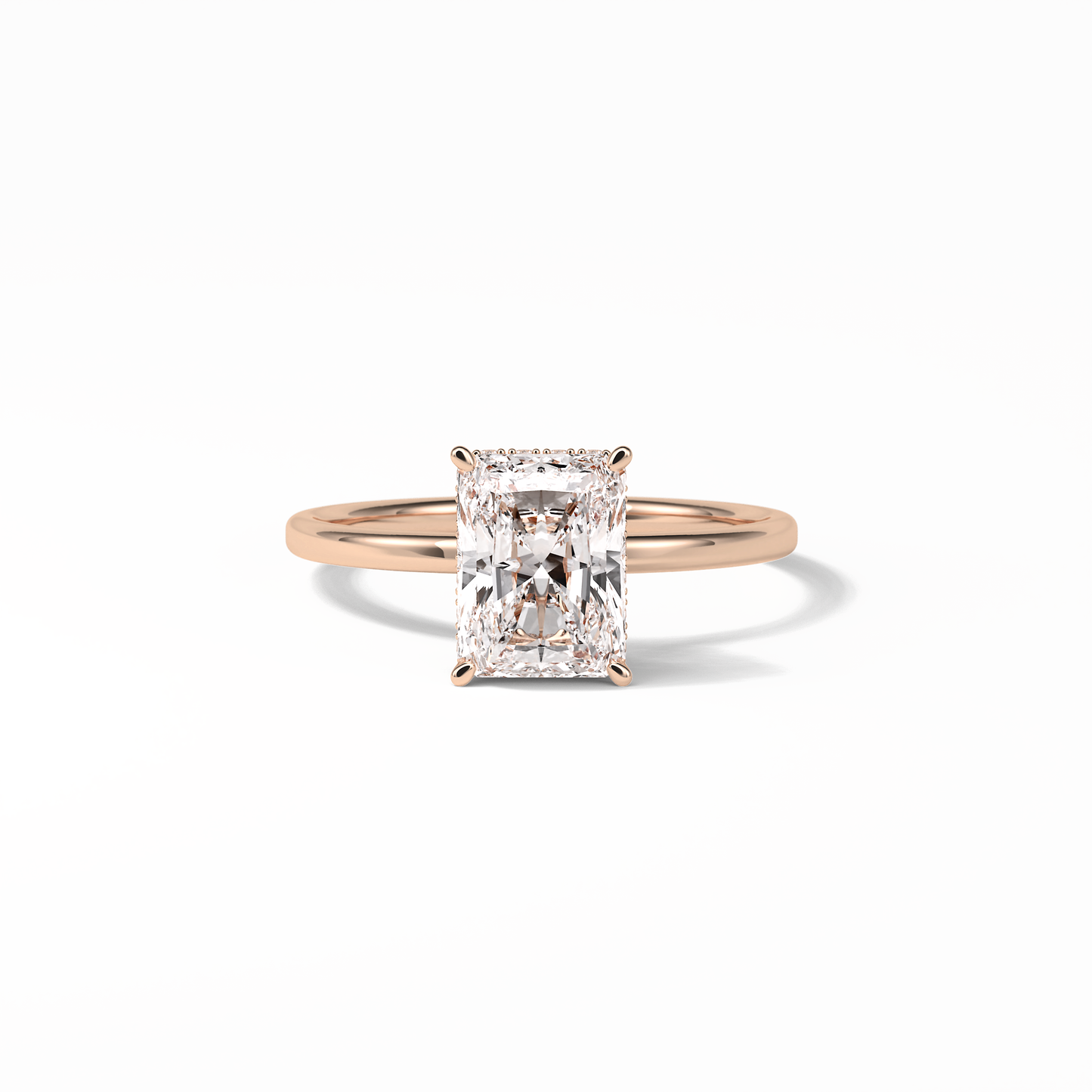 Radiant Hidden Halo Lab Grown Diamond Engagement Ring