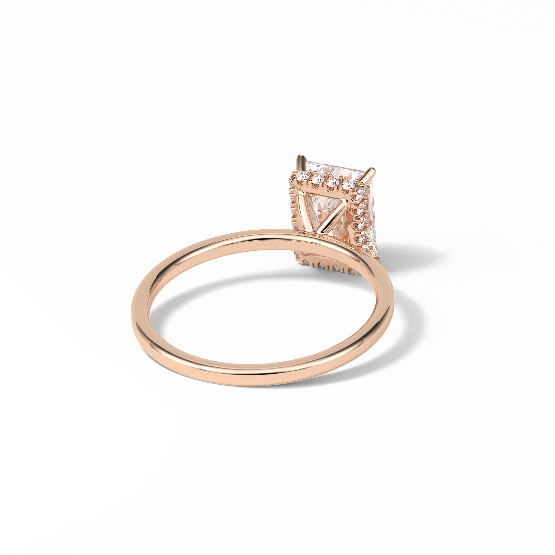 Radiant Hidden Halo Lab Grown Diamond Engagement Ring