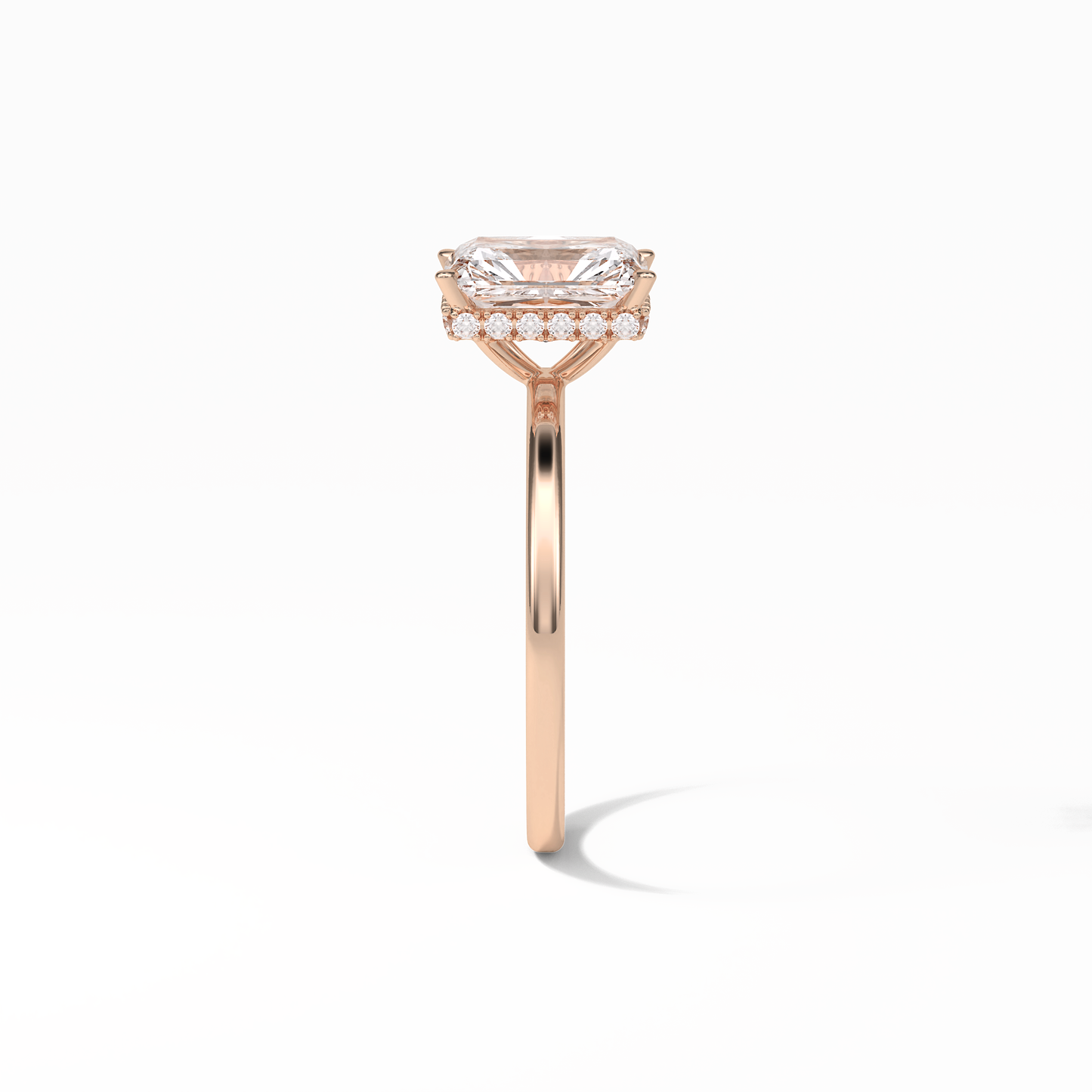 Radiant Hidden Halo Lab Grown Diamond Engagement Ring