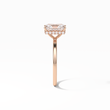 Radiant Hidden Halo Lab Grown Diamond Engagement Ring