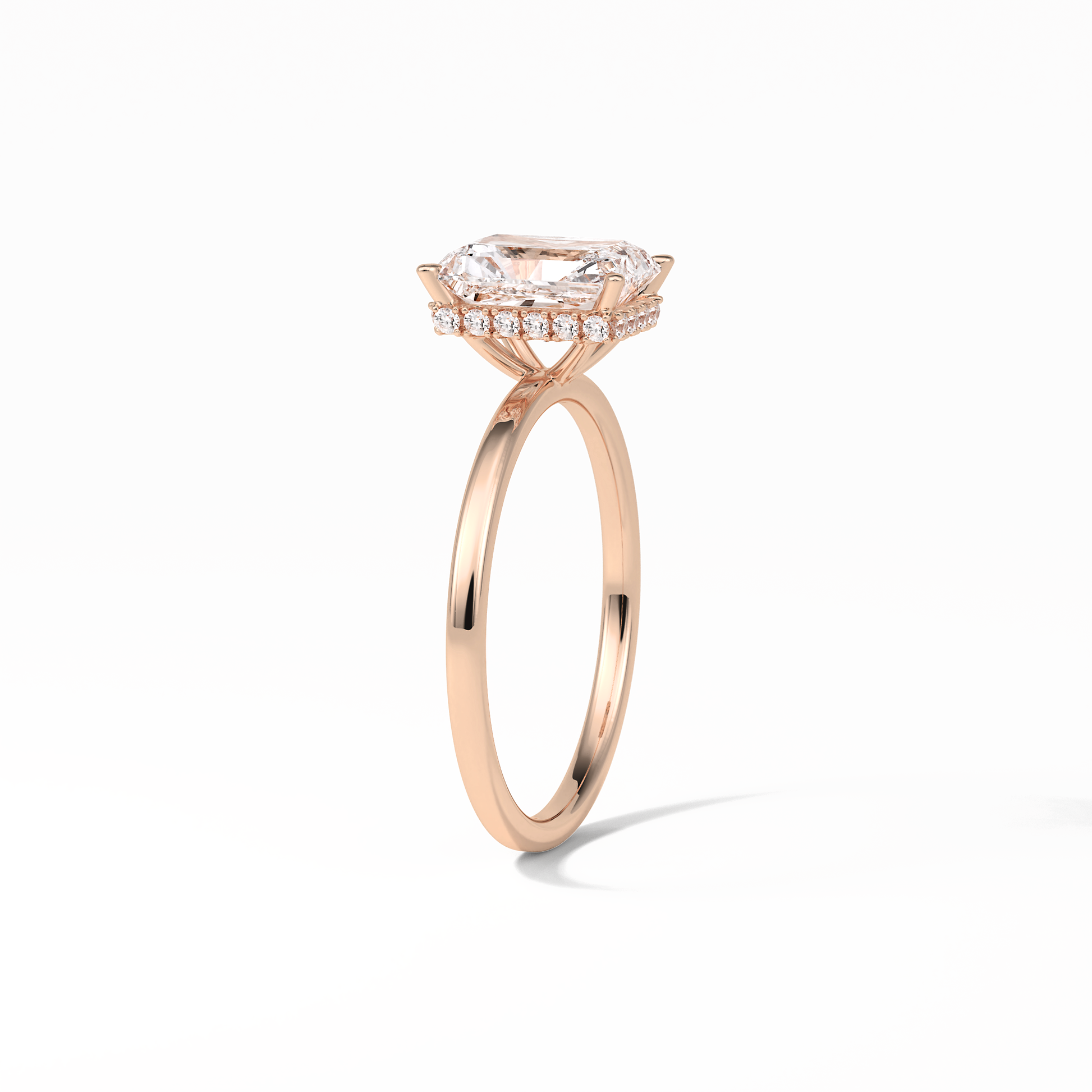 Radiant Hidden Halo Lab Grown Diamond Engagement Ring