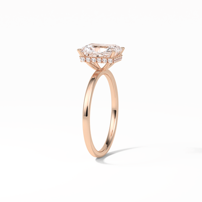 Radiant Hidden Halo Lab Grown Diamond Engagement Ring