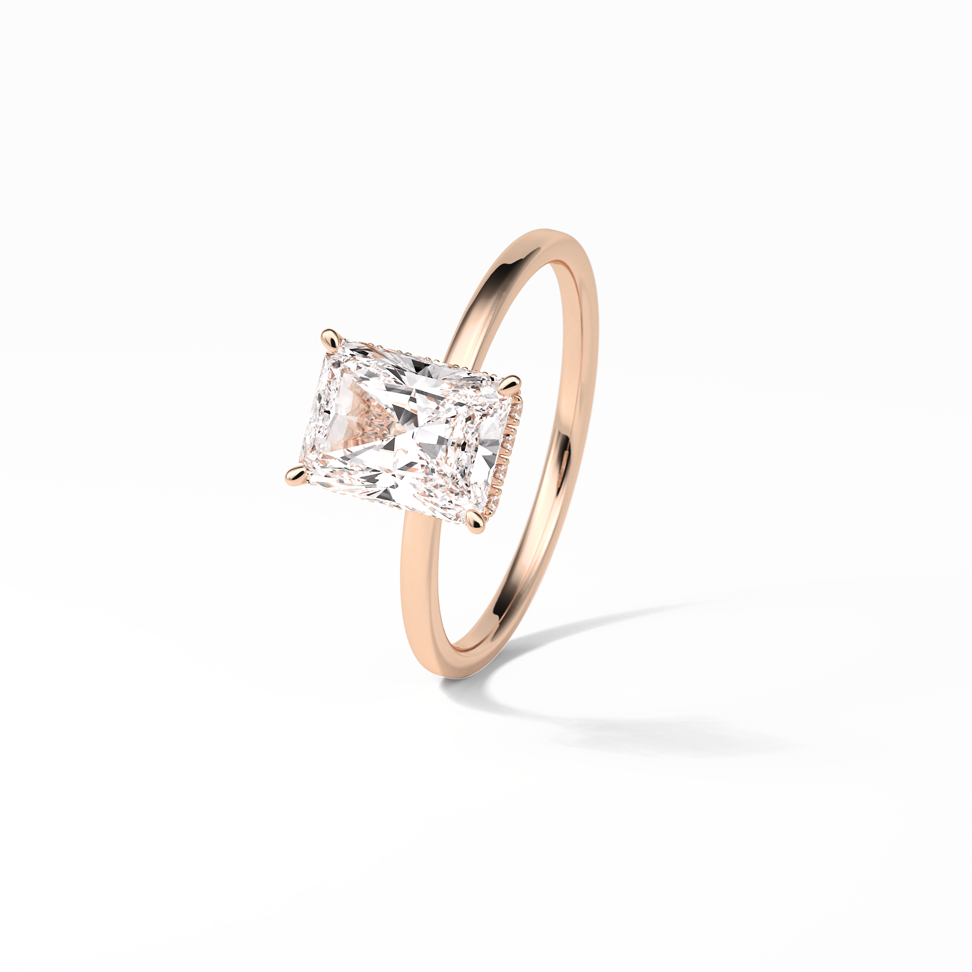 Radiant Hidden Halo Lab Grown Diamond Engagement Ring