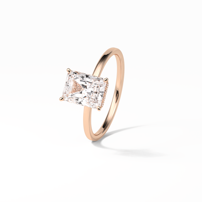 Radiant Hidden Halo Lab Grown Diamond Engagement Ring