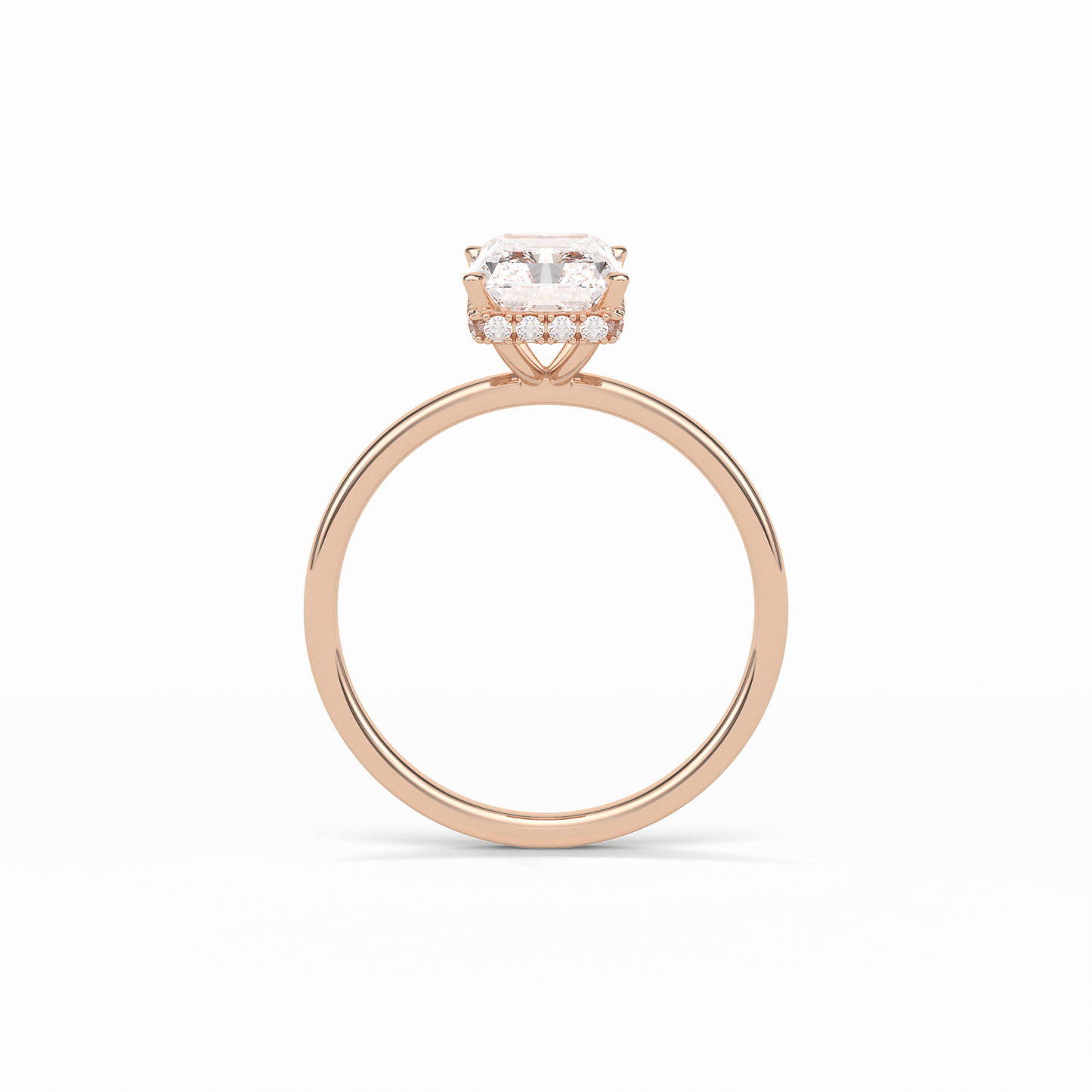 Radiant Hidden Halo Lab Grown Diamond Engagement Ring