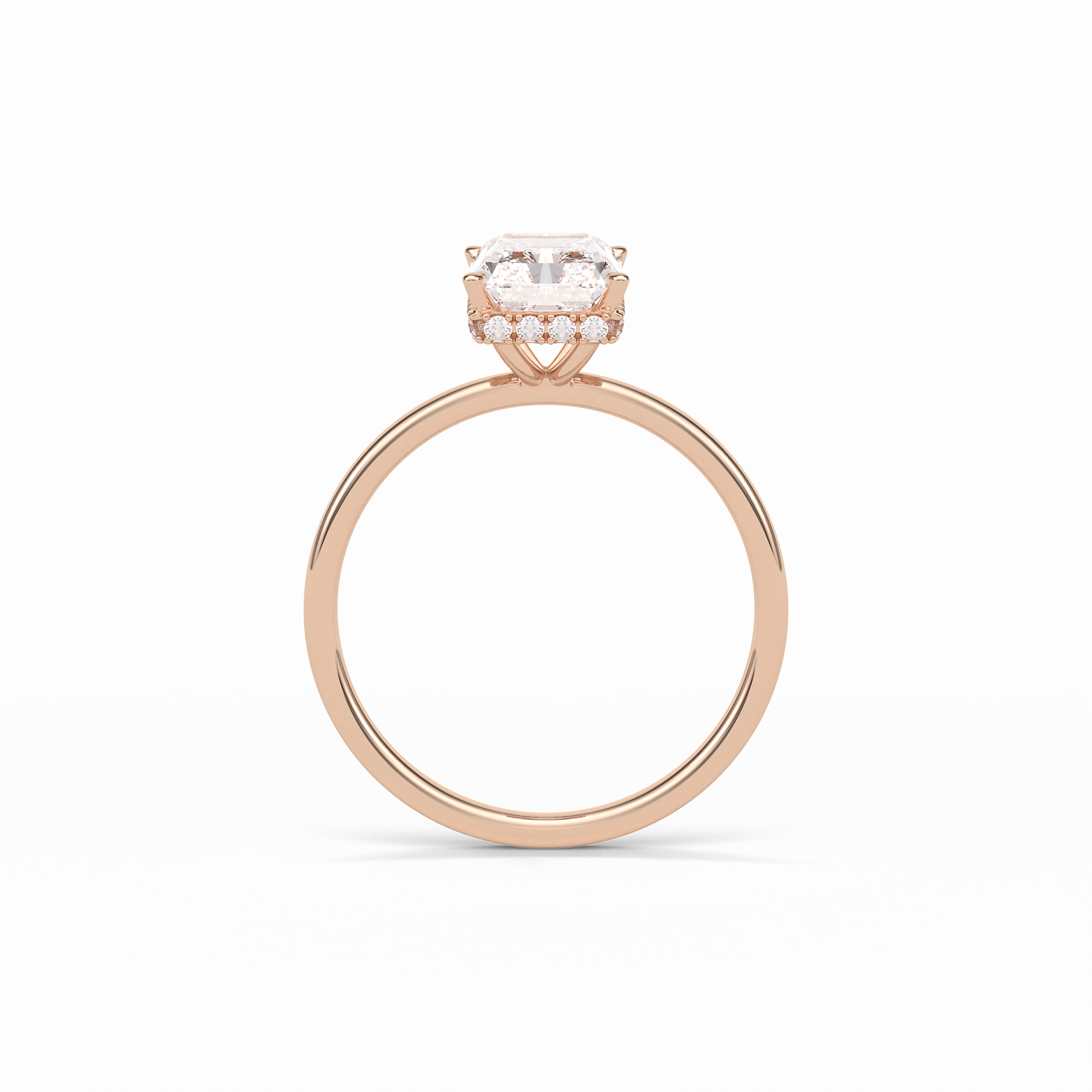 Radiant Hidden Halo Lab Grown Diamond Engagement Ring