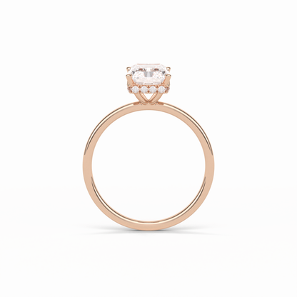 Radiant Hidden Halo Lab Grown Diamond Engagement Ring