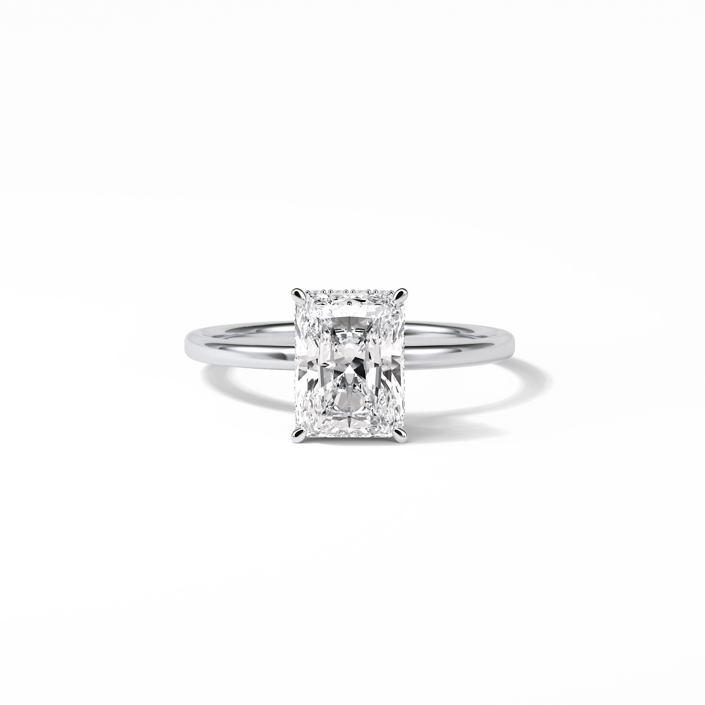 Radiant Hidden Halo Lab Grown Diamond Engagement Ring