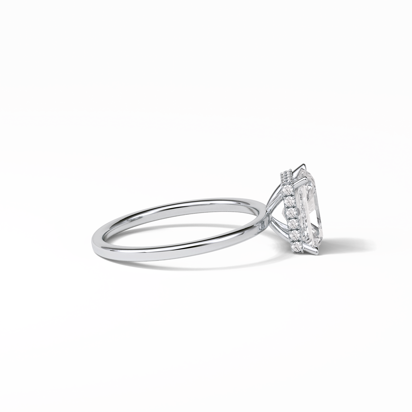 Radiant Hidden Halo Lab Grown Diamond Engagement Ring