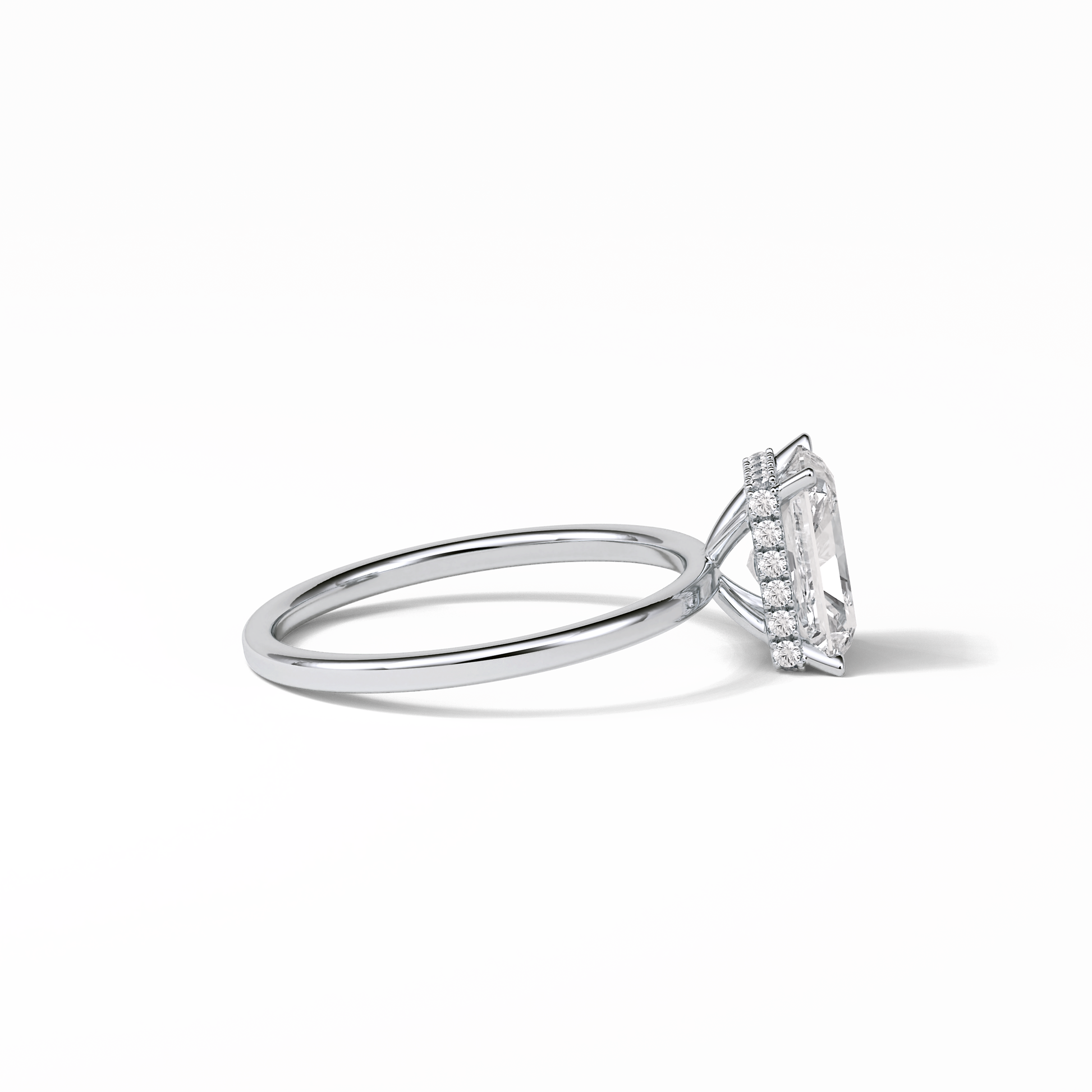Radiant Hidden Halo Lab Grown Diamond Engagement Ring