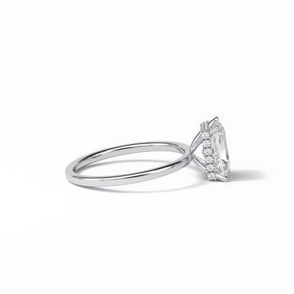 Radiant Hidden Halo Lab Grown Diamond Engagement Ring