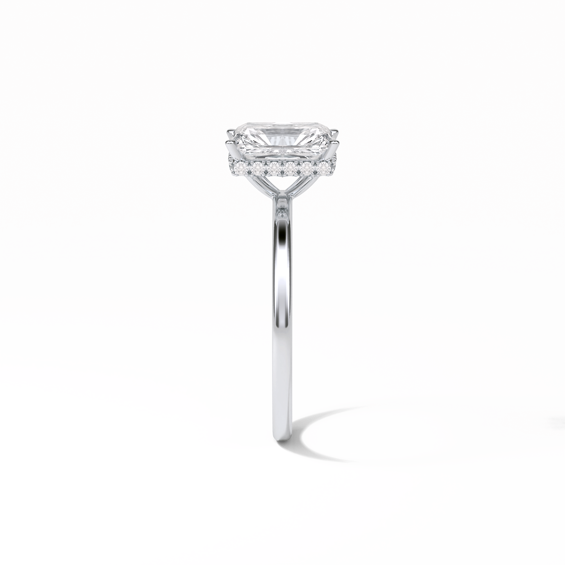 Radiant Hidden Halo Lab Grown Diamond Engagement Ring