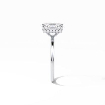 Radiant Hidden Halo Lab Grown Diamond Engagement Ring