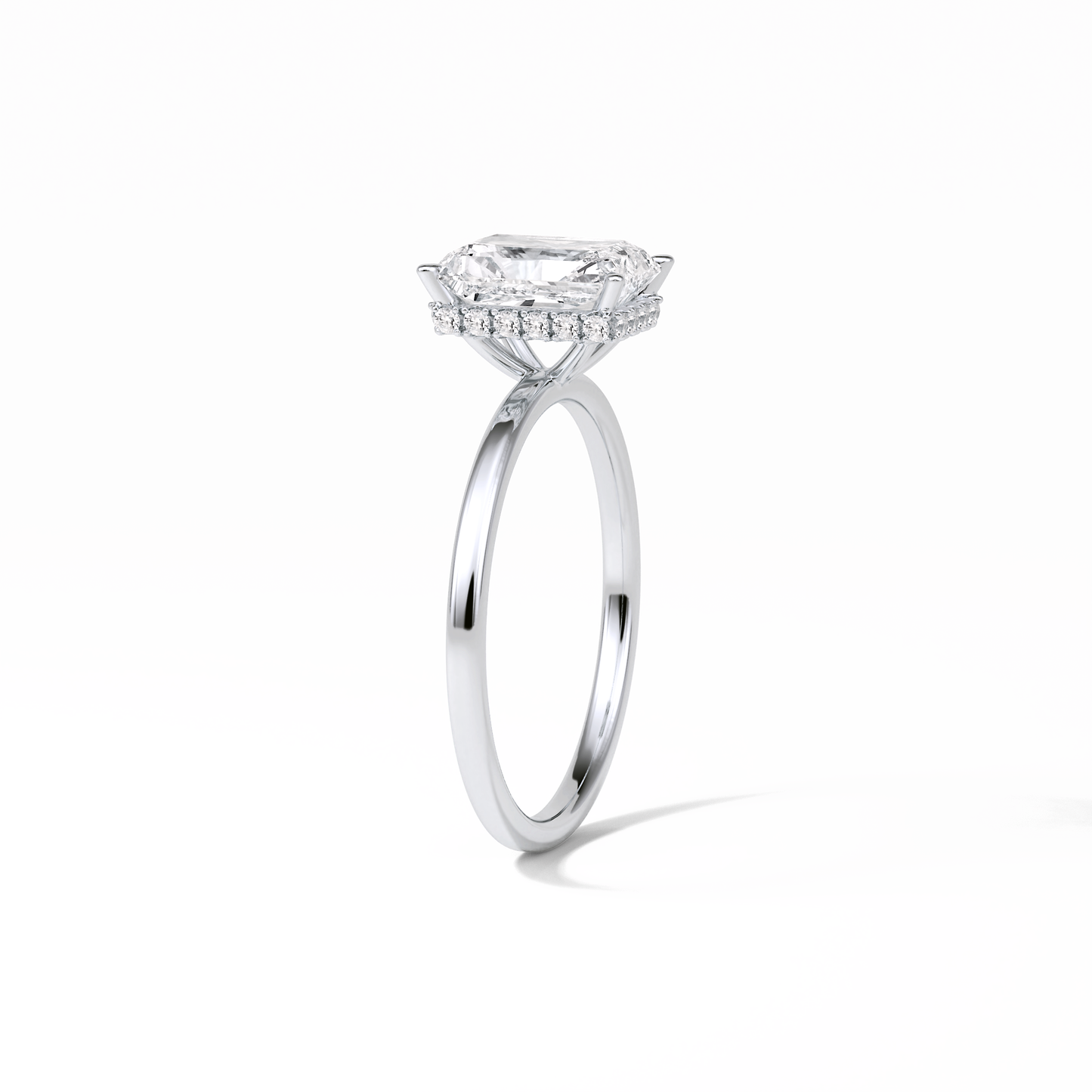 Radiant Hidden Halo Lab Grown Diamond Engagement Ring