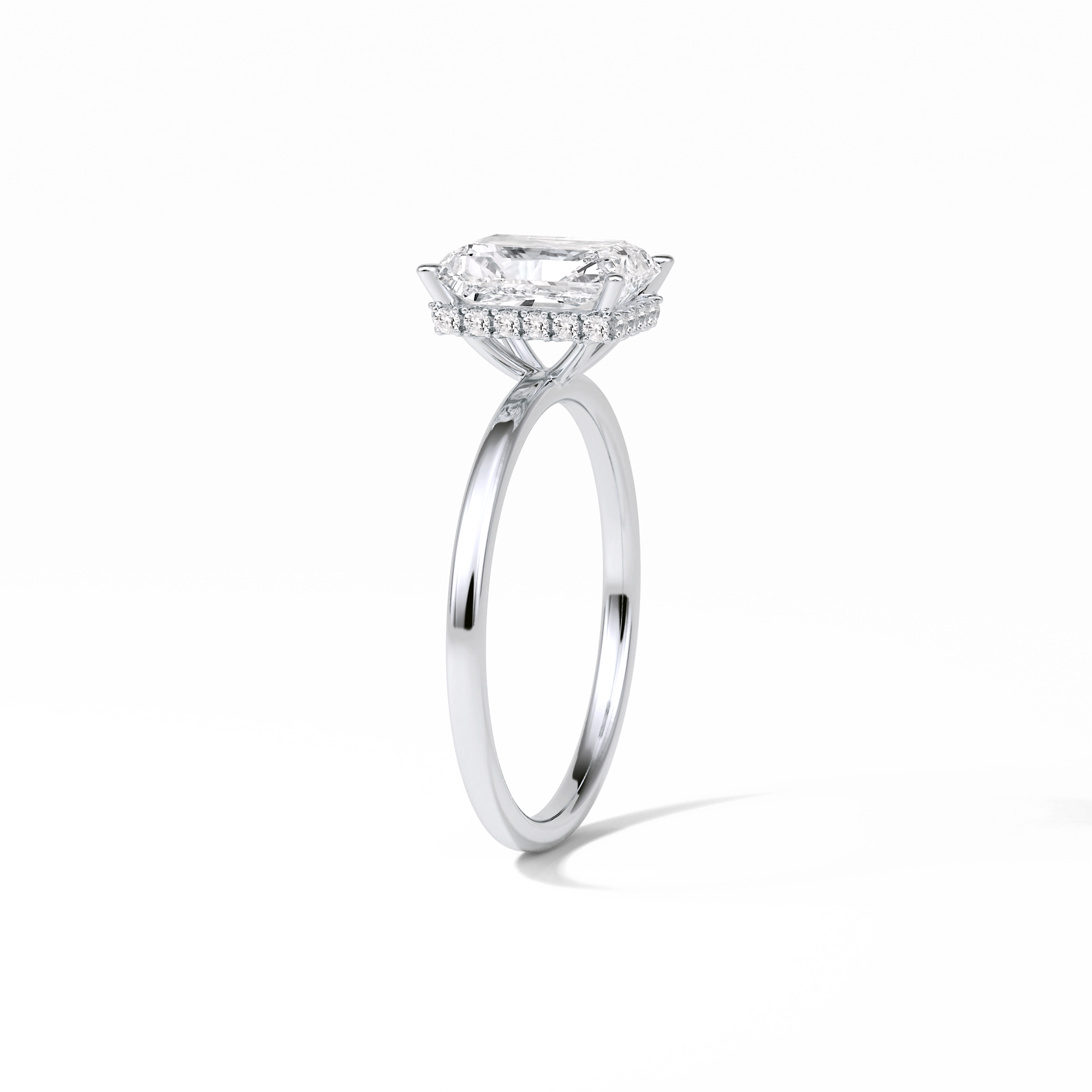 Radiant Hidden Halo Lab Grown Diamond Engagement Ring