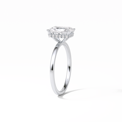 Radiant Hidden Halo Lab Grown Diamond Engagement Ring