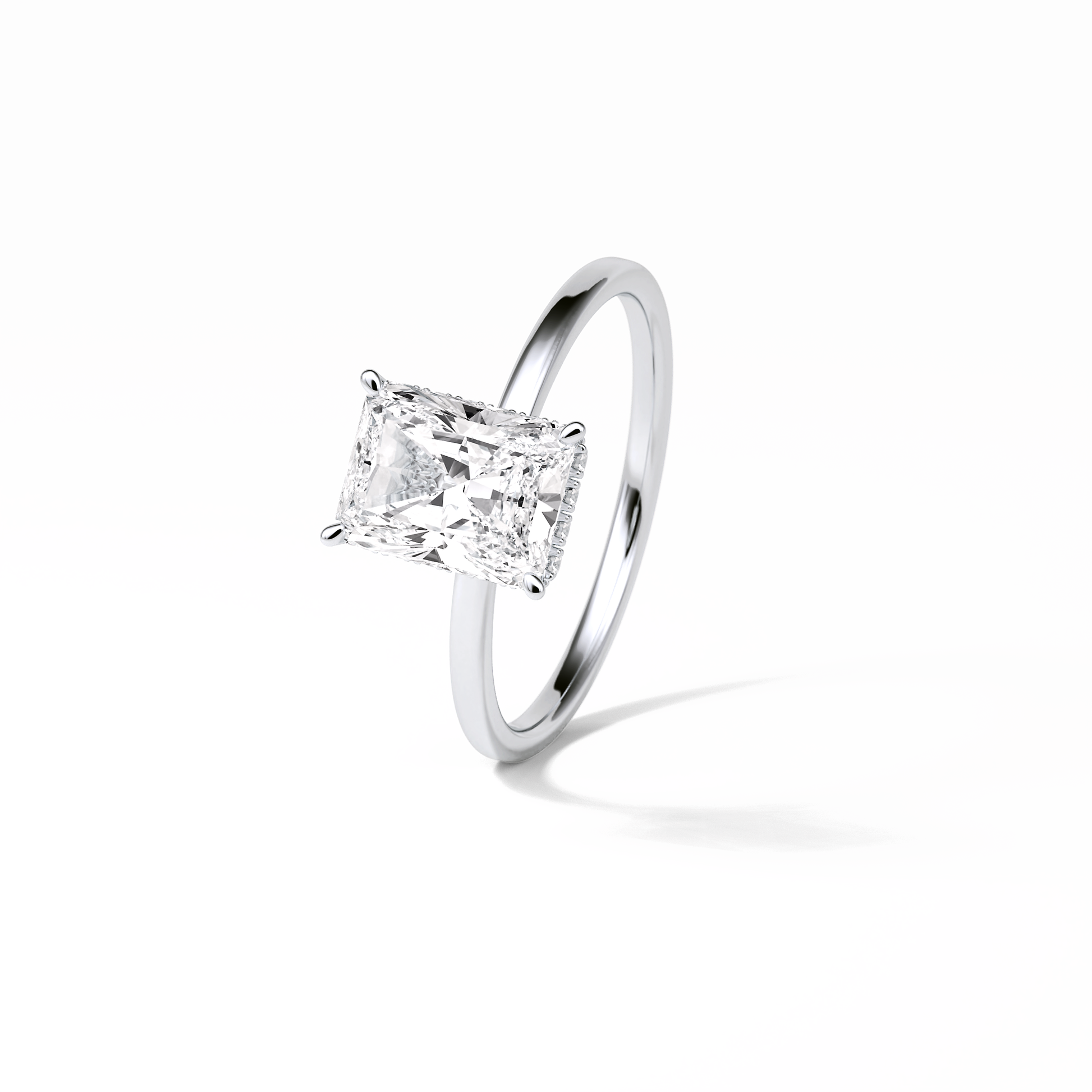 Radiant Hidden Halo Lab Grown Diamond Engagement Ring