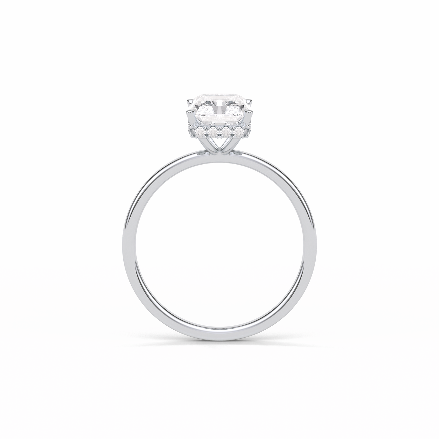 Radiant Hidden Halo Lab Grown Diamond Engagement Ring