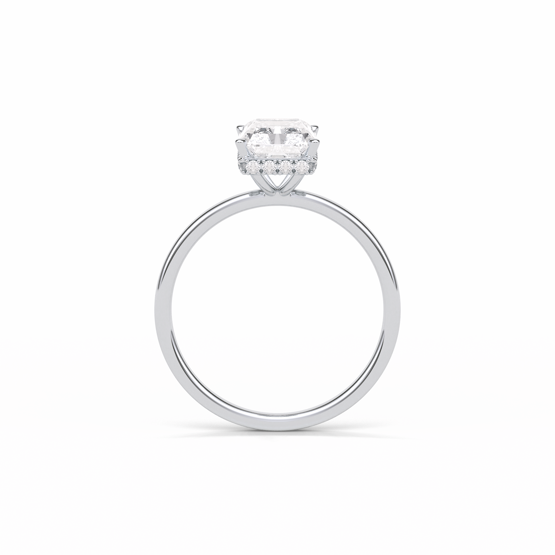 Radiant Hidden Halo Lab Grown Diamond Engagement Ring