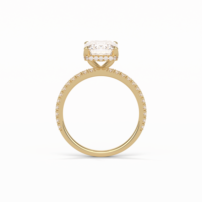 Emerald Hidden Halo & Pave Lab Grown Diamond Engagement Ring