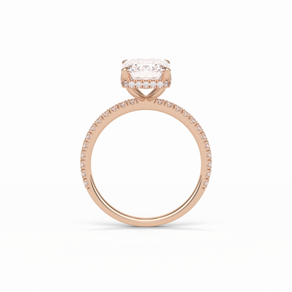 Emerald Hidden Halo & Pave Lab Grown Diamond Engagement Ring