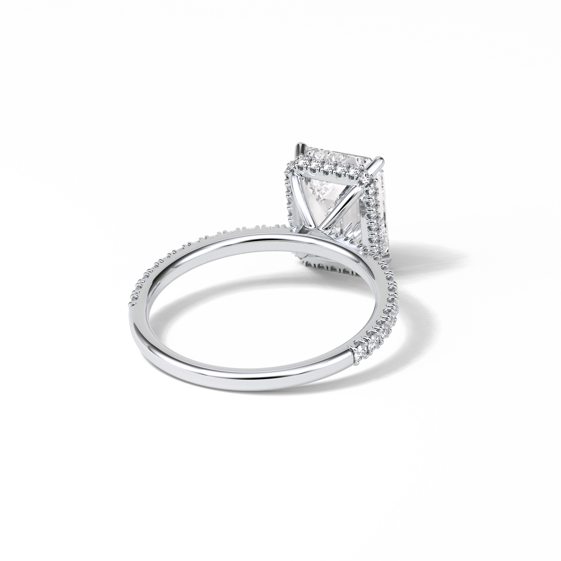 Emerald Hidden Halo & Pave Lab Grown Diamond Engagement Ring