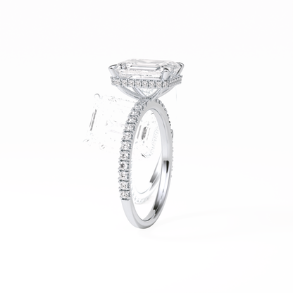 Emerald Hidden Halo & Pave Lab Grown Diamond Engagement Ring