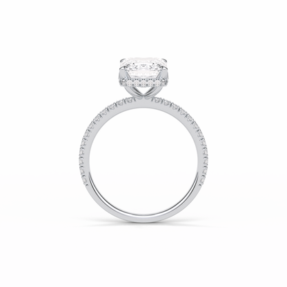 Emerald Hidden Halo & Pave Lab Grown Diamond Engagement Ring