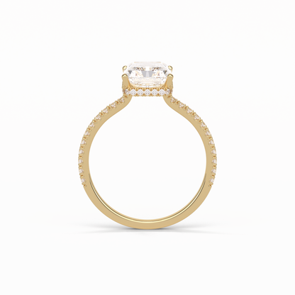 Radiant Hidden Halo & Pave Lab Grown Diamond Engagement Ring