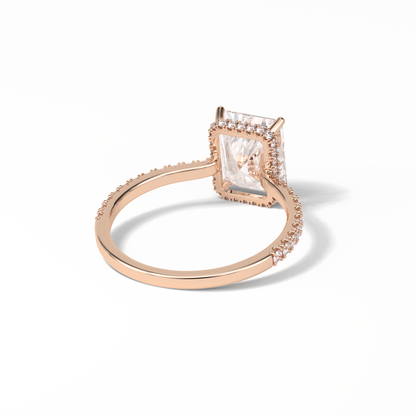 Radiant Hidden Halo & Pave Lab Grown Diamond Engagement Ring