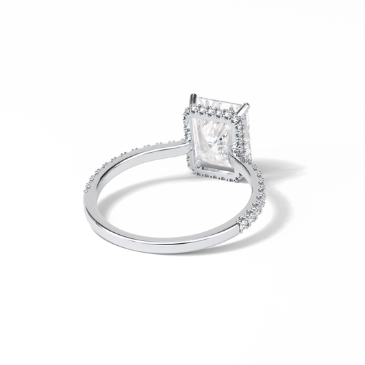 Radiant Hidden Halo & Pave Lab Grown Diamond Engagement Ring