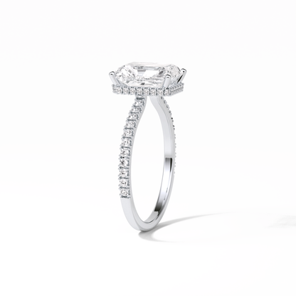 Radiant Hidden Halo & Pave Lab Grown Diamond Engagement Ring