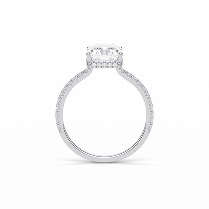 Radiant Hidden Halo & Pave Lab Grown Diamond Engagement Ring
