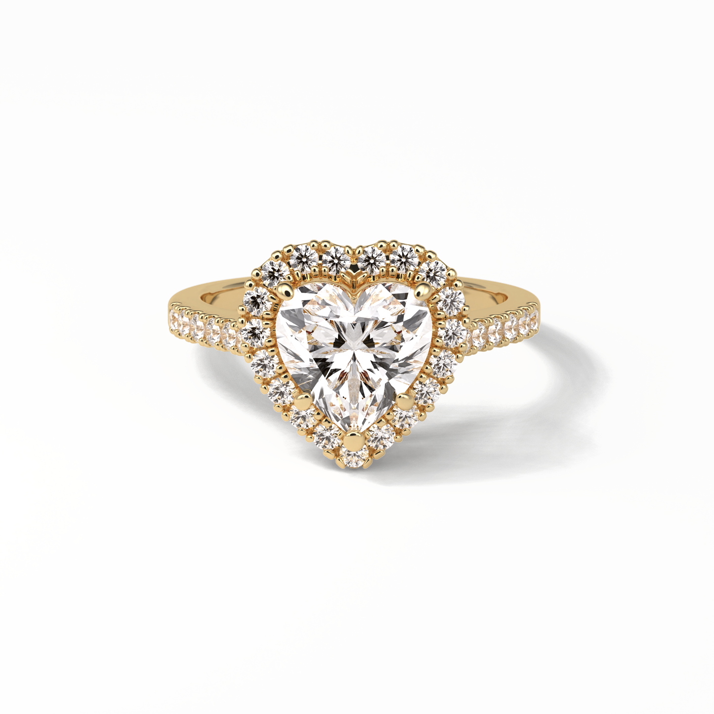 Heart Halo & Pave Lab Grown Diamond Engagement Ring