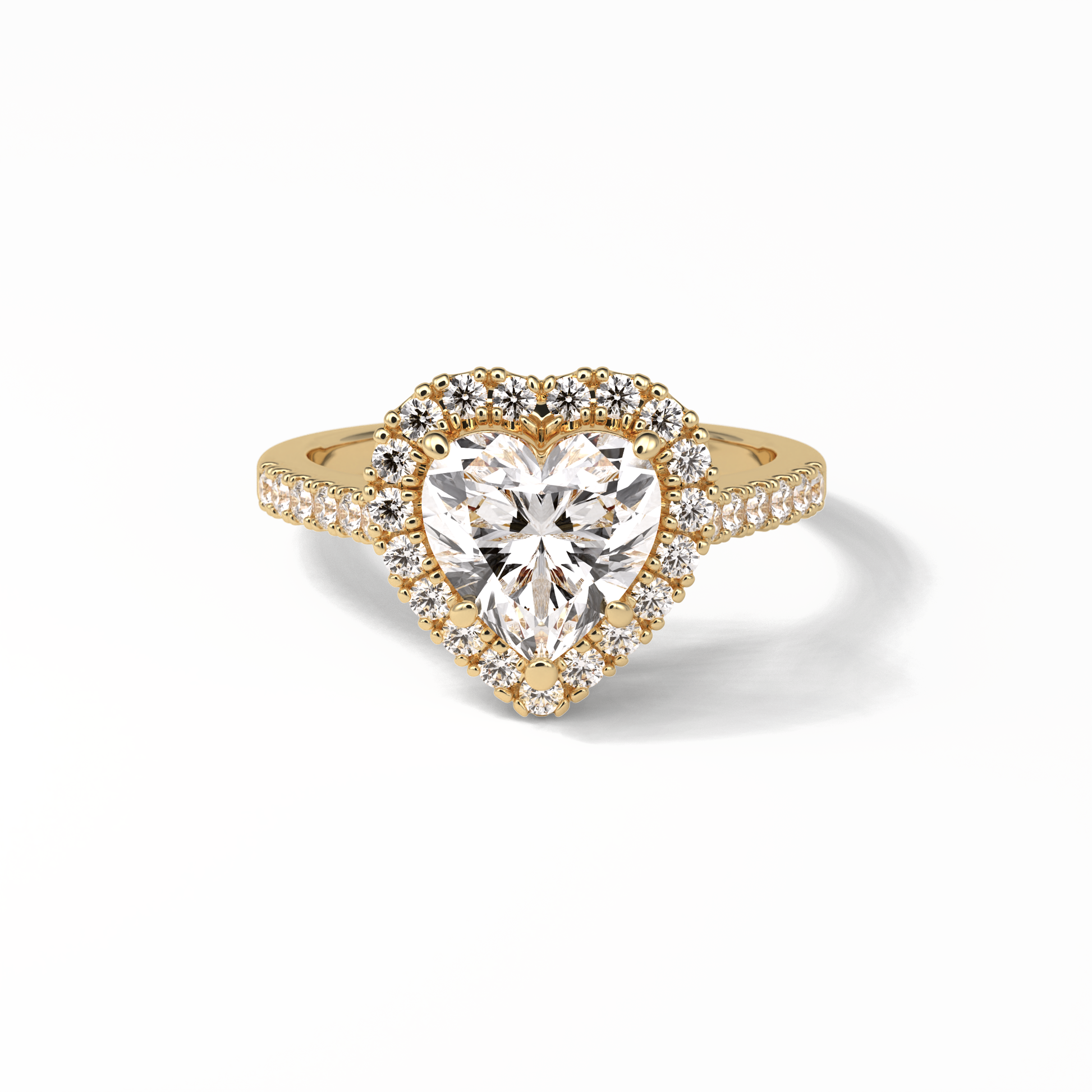 Heart Halo & Pave Lab Grown Diamond Engagement Ring