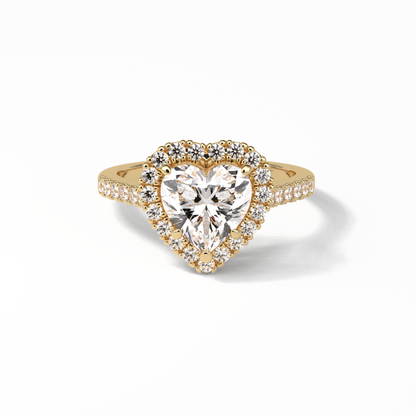 Heart Halo & Pave Lab Grown Diamond Engagement Ring