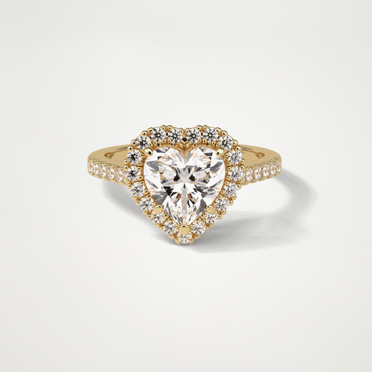 Heart Halo & Pave Lab Grown Diamond Engagement Ring