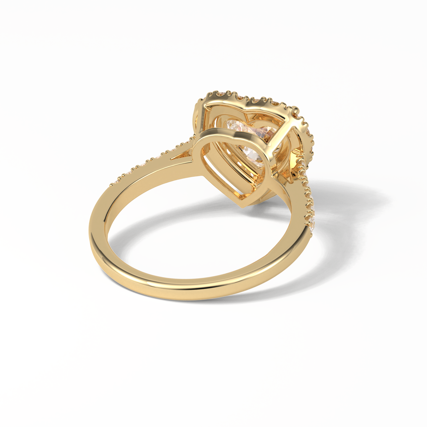 Heart Halo & Pave Lab Grown Diamond Engagement Ring
