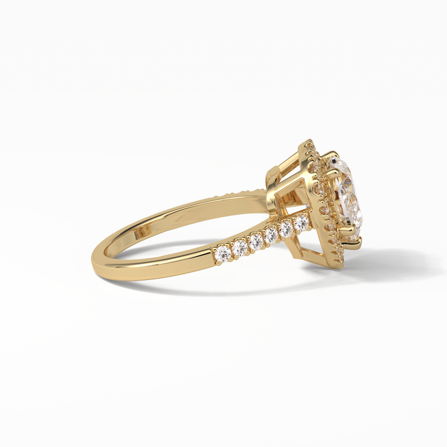 Heart Halo & Pave Lab Grown Diamond Engagement Ring