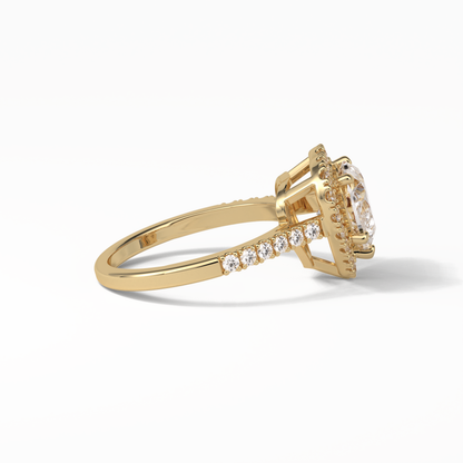 Heart Halo & Pave Lab Grown Diamond Engagement Ring