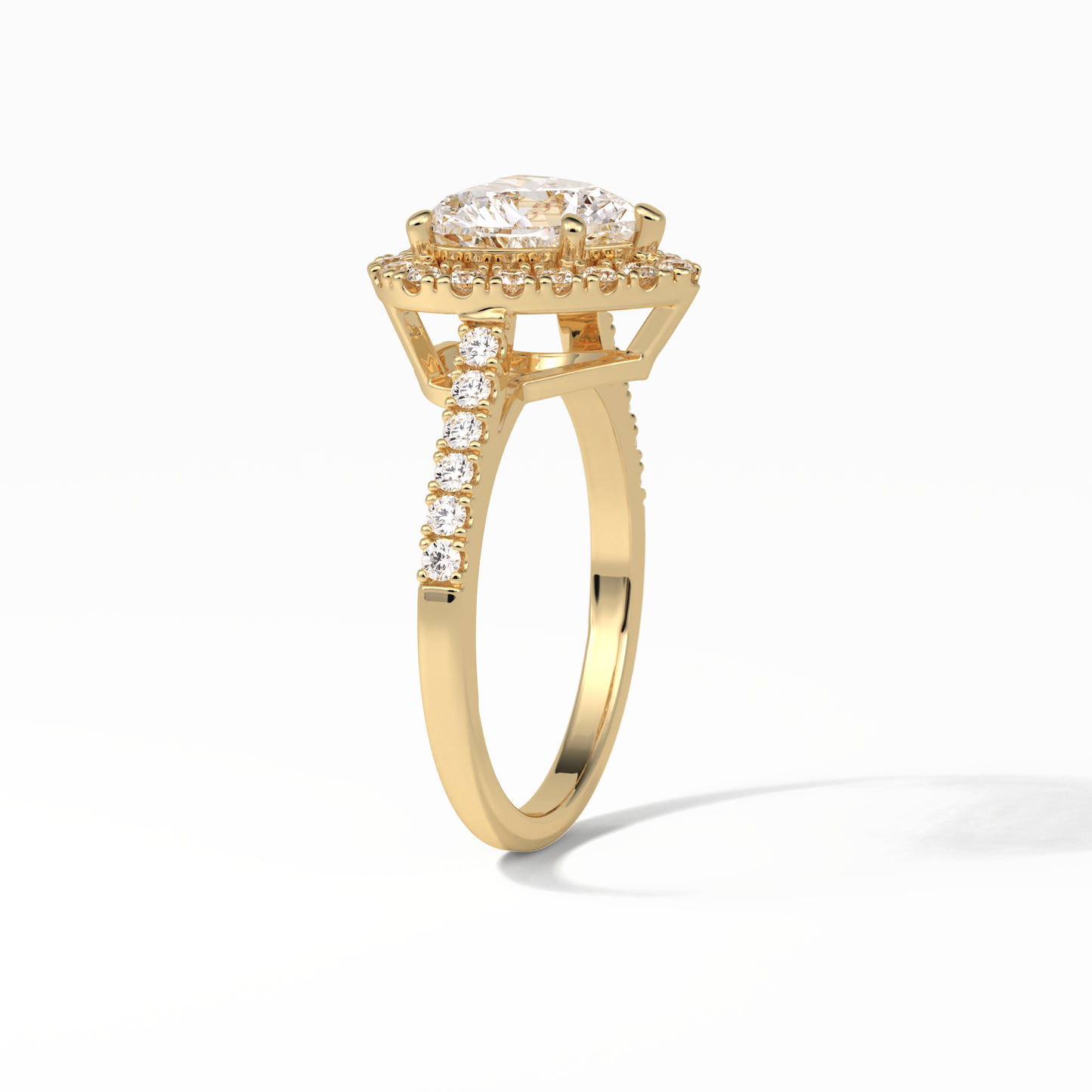 Heart Halo & Pave Lab Grown Diamond Engagement Ring