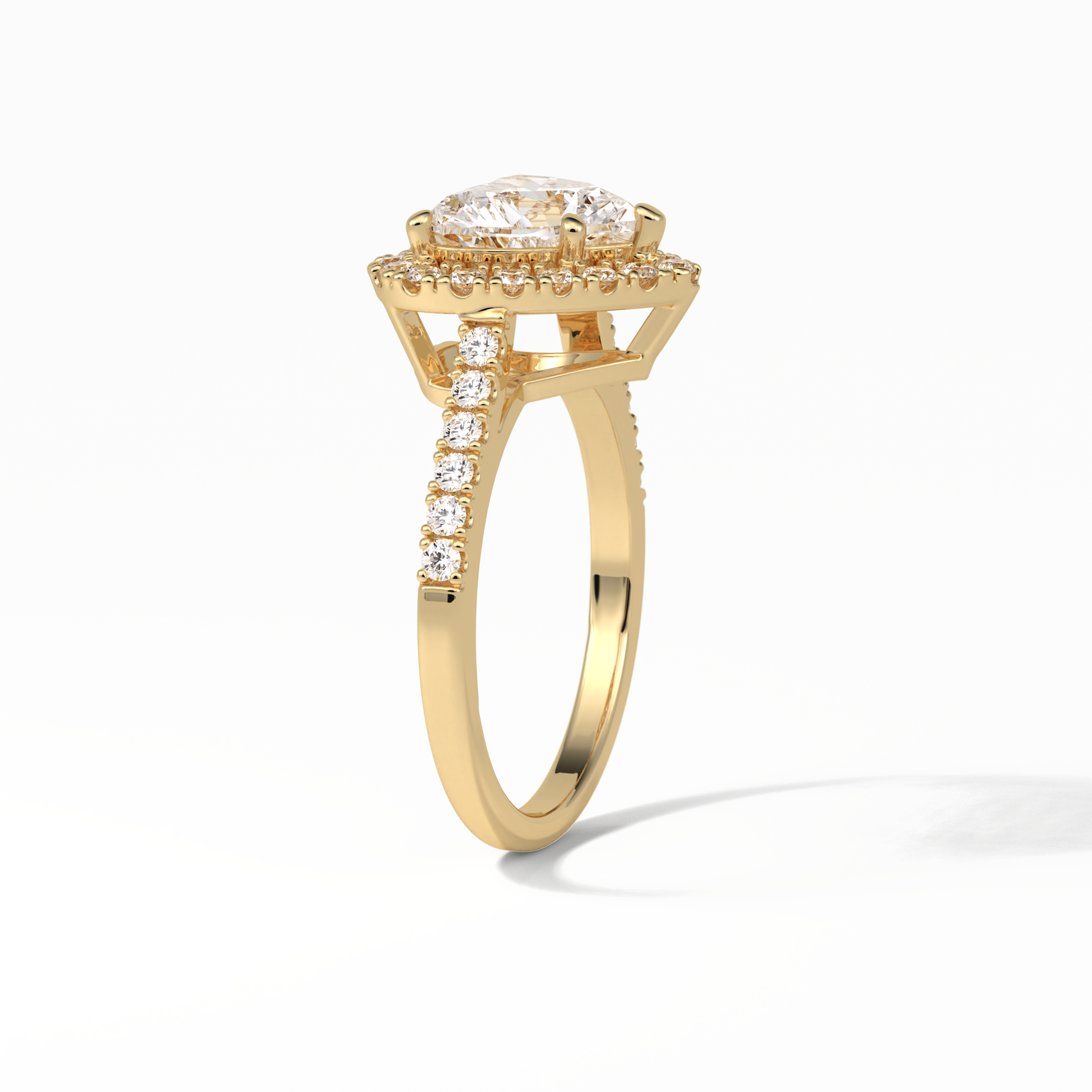 Heart Halo & Pave Lab Grown Diamond Engagement Ring