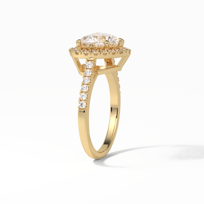 Heart Halo & Pave Lab Grown Diamond Engagement Ring