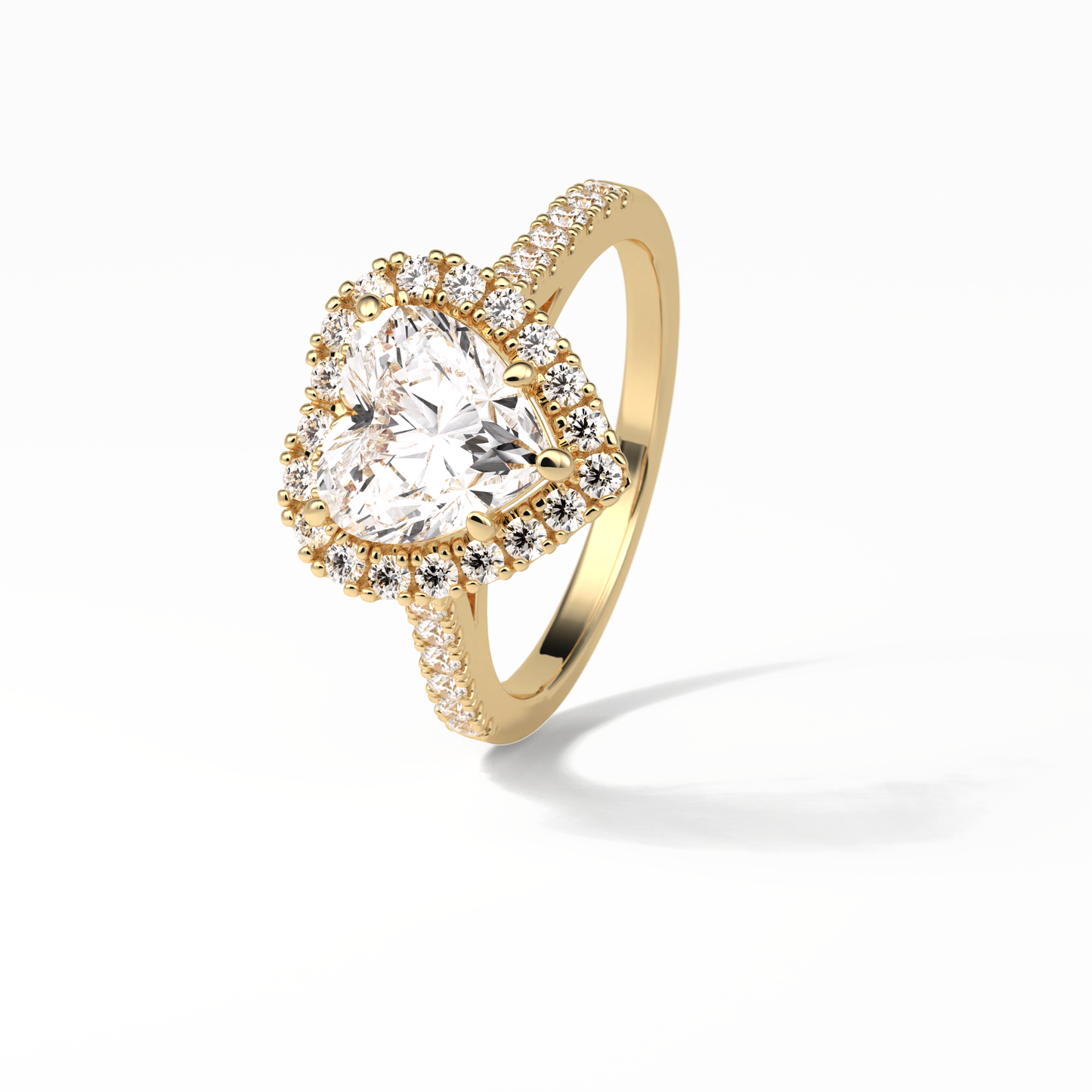 Heart Halo & Pave Lab Grown Diamond Engagement Ring