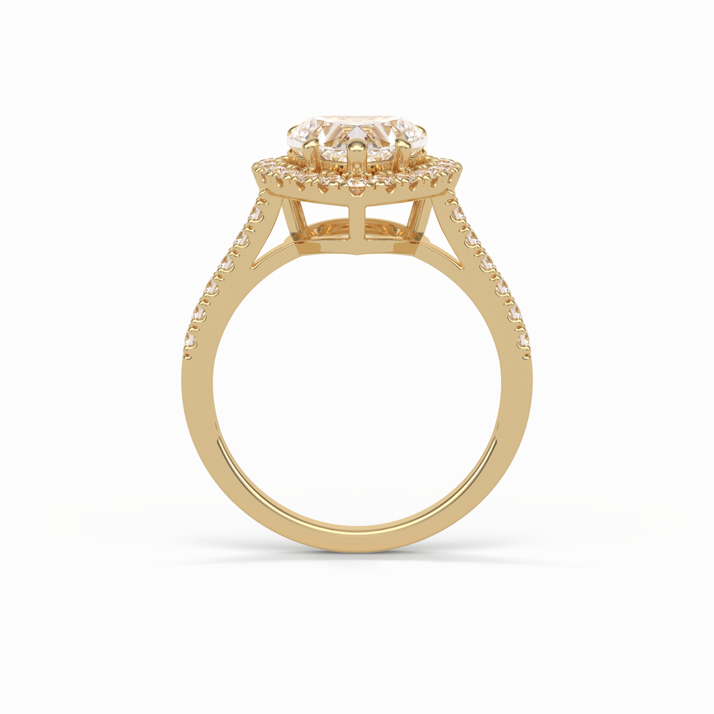 Heart Halo & Pave Lab Grown Diamond Engagement Ring