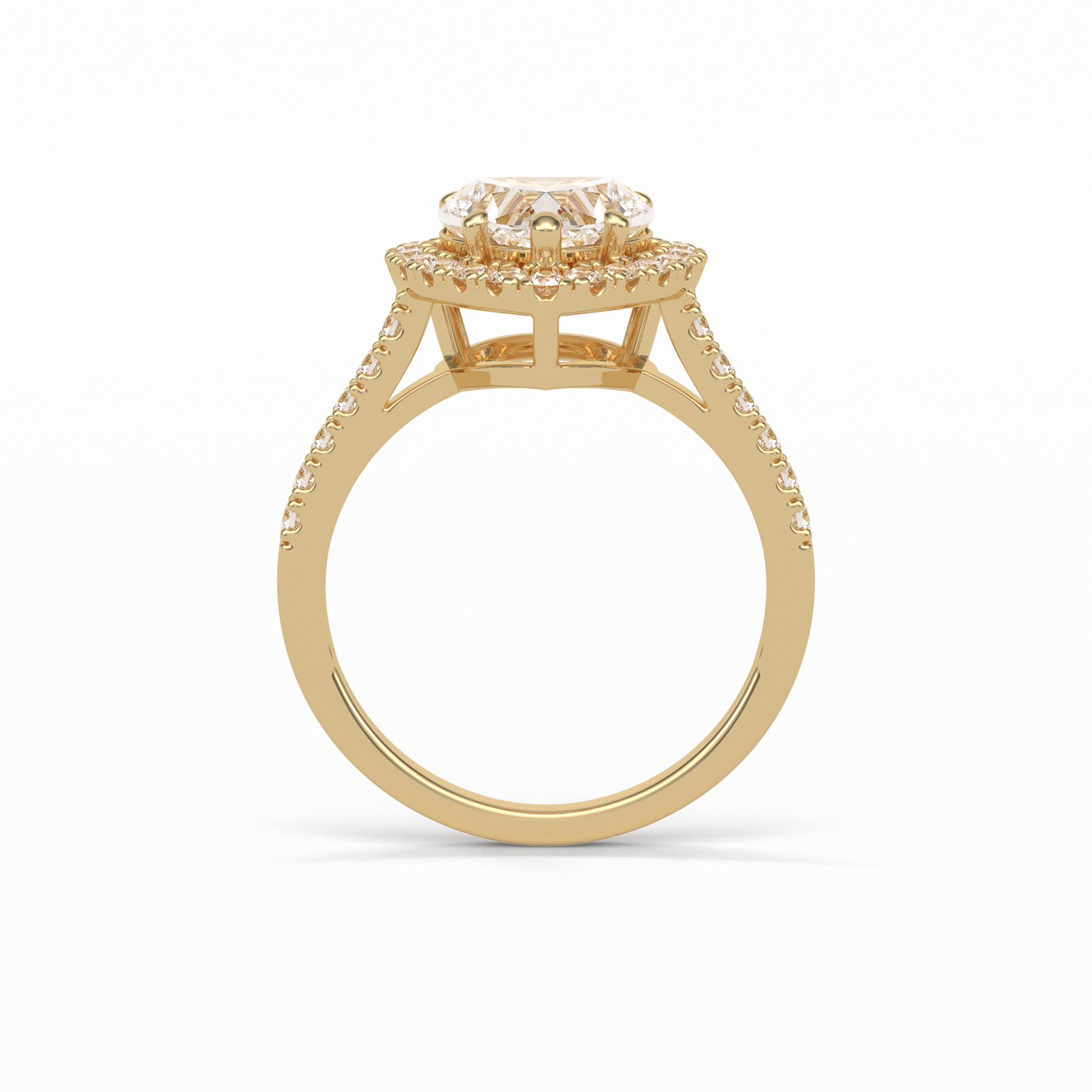 Heart Halo & Pave Lab Grown Diamond Engagement Ring