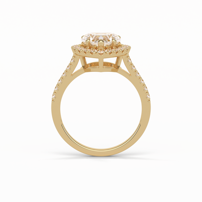 Heart Halo & Pave Lab Grown Diamond Engagement Ring