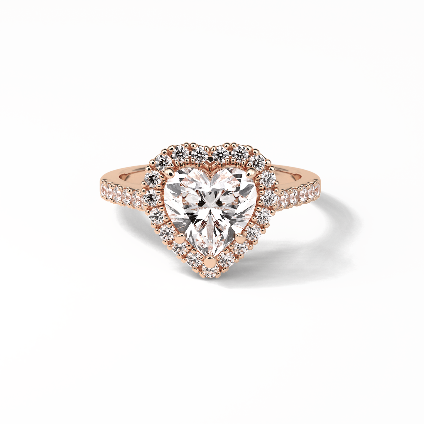 Heart Halo & Pave Lab Grown Diamond Engagement Ring