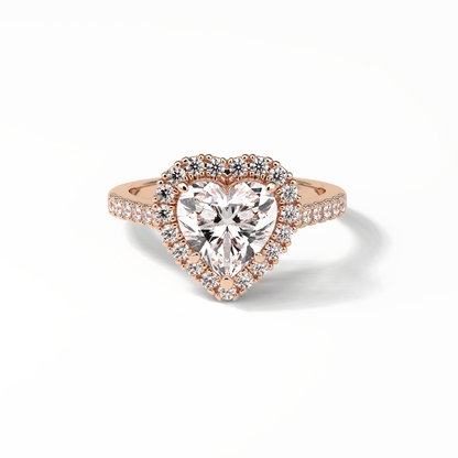 Heart Halo & Pave Lab Grown Diamond Engagement Ring
